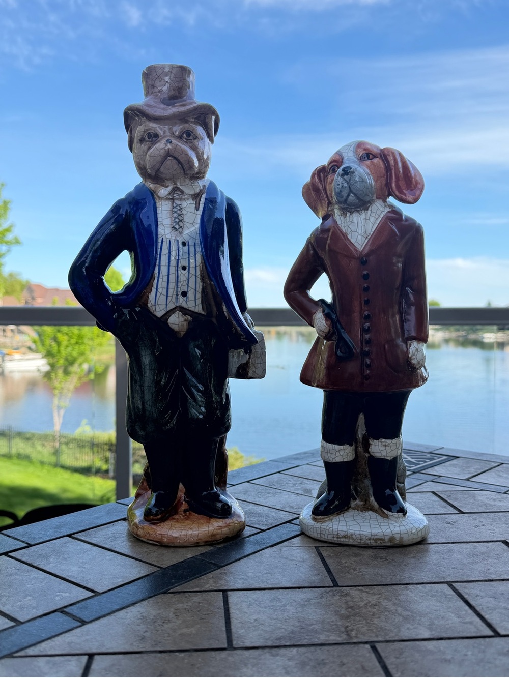 Vintage Ceramic Dog Figurine Pair